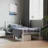 vidaXL White Metal Bed Frame with Headboard and Footboard - Strong Steel Construction with Metal Slats - 2 of 4