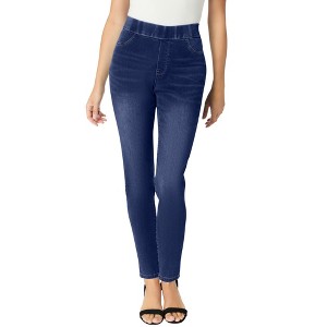Roaman's Women's Plus Size 360° Stretch Straight Leg Jean - 1 of 4