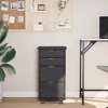 vidaXL MOSS Rolling Cabinet with Drawers Gray Solid Wood Pine - 3 of 4