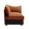 Vynxaria Modern Sofa ¨C Orange Chenille, Wrapped Backrest/Armrest, Crescent Shape, Pull-Out Storage Drawers, 2/3/4-Seat for Modern & Nordic Luxury - 3 of 4