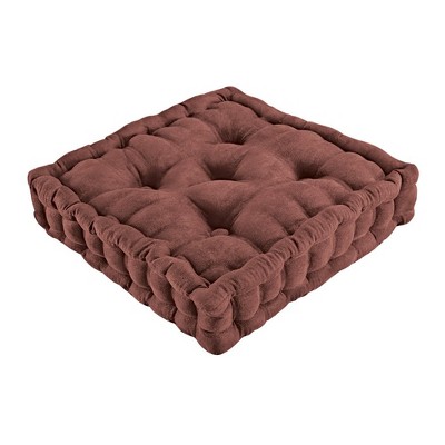 Collections Etc Thick Padded Tapestry Booster Tufted Chair Cushion 16.5 X  15.5 X 4.5 Burgundy : Target