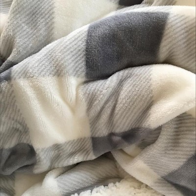 Mountain Plaid Reversible Throw Blanket Silver - Eddie Bauer : Target