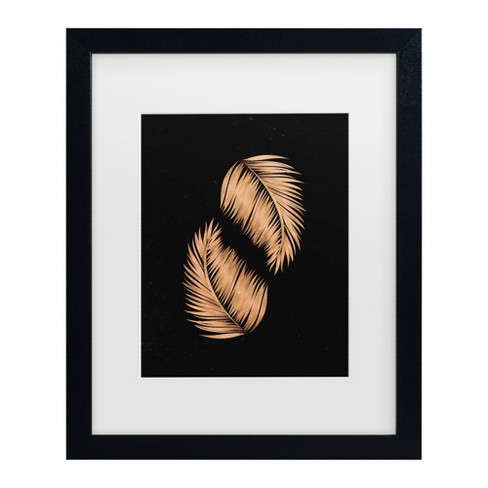 Sarah Manovski Golden Palms Black Copper 2 Matted Framed Art : Target