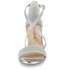 Allegra K Women's Glitter Buckle Closure Crisscross Strap Block Heels Sandals - 3 of 4