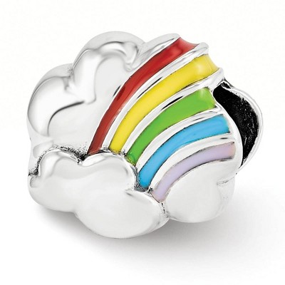 Black Bow Jewelry Sterling Silver Enameled Rainbow Cloud Bead Charm