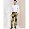 Lars Amadeus Men's Business Plaid Lightweight Regular Fit Flat Front Checked Pants - 3 of 4