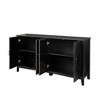 Vynxaria 4-Door 4-Open Shelf Freestanding Cabinet - Superior Particle Board, for Living Room/Office/Bedroom,Black - 3 of 4