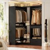 Besiost Freestanding Corner Closet System with 2 Hanging Rods and Shoes Shelf - 2 of 4