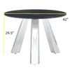 FONTOI 42"Round End Table with Metal Legs, Side Table with Marble Top for Living Room Bedroom Office, Black, 42"*29.5"*42" - 3 of 4