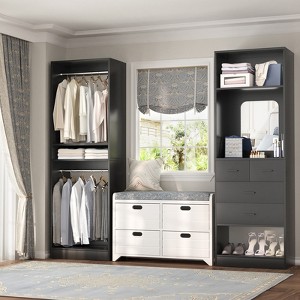 Besiost Closet System with Drawers and Mirror - 1 of 4
