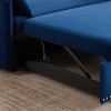 Racxily3-in-1Adjustable Sleeper Sofa Bed w/USB Port–Soft Velvet Sofa,2Lumbar Pillows,Side Pocket,Vibrant Jewel Tone,for Living Room Bedroom - 3 of 4