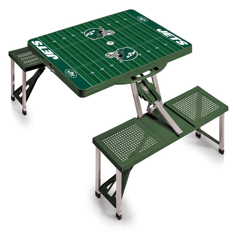 NFL New York Jets Portable Folding Table with Seats, 1 of 5