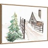 Amanti Art 33"x23" Snowy Vermont Farm by Patricia Pinto Framed Canvas Wall Art - 2 of 4