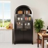 Bella Depot Farmhouse 71" Tall Fluted Arched Pantry Cabinet with Adjustable Shelves, Hidden Drawer & Glass Door for Kitchen, Living Room, Dining Room - 2 of 4
