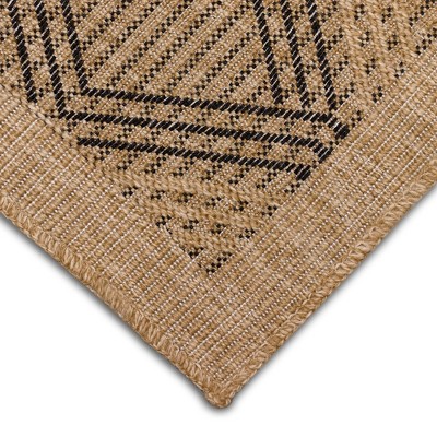 Sahara Natural Geometric Flat Woven Indoor/Outdoor Rug