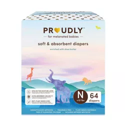 PROUDLY COMPANY Soft & Absorbent Diapers - Size Newborn - 64ct