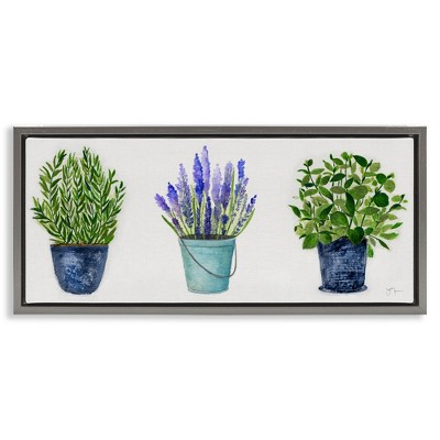 Stupell Industries Varied Potted Plants & Herbs, 31" x 14"