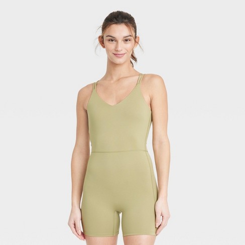 Women's Short Bodysuit - All In Motion™ Olive Green L : Target