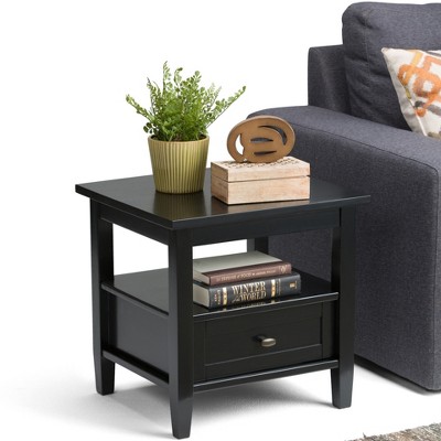 Vynxaria End Table - Black, 18.1" D x 20" W x 19.5" H