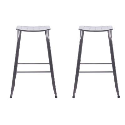 Set of 2 29" Lennon Saddle Backless Barstools - ACEssentials