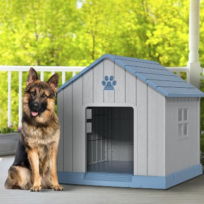 Dolonm Storm-Proof Outdoor Dog House: 2 Roof Vents, UV-Blocking PP Material, Ventilated Roof