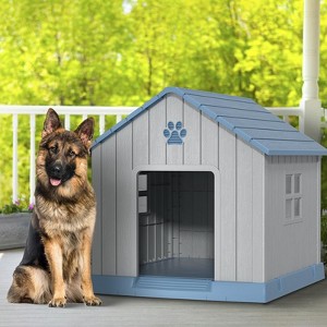 Dolonm Storm-Proof Outdoor Dog House: 2 Roof Vents, UV-Blocking PP Material, Ventilated Roof - 1 of 4