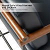 Elisa Modern Ergonomic Accent Armchair with Metal Base and Special Solid Wood Arm| ARTFUL LIVING DESIGN - 3 of 4
