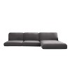 Sure Fit Hampstead Stretch Velvet Extra Long Sectional Cushion Cover Charcoal Gray: Pet Friendly, Machine Washable - 2 of 4