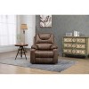 Oversized PU Leather Power Lift Recliner Chair with Dual OKIN Motors, 180¡ã Lay Flat, Multi-Function Massage, and Cup Holders - 2 of 4