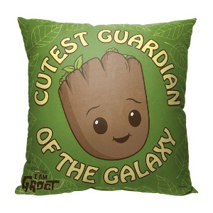 Marvel I Am Groot Cutest In The Galaxy Throw Pillow 18x18 Inches - 1 of 2