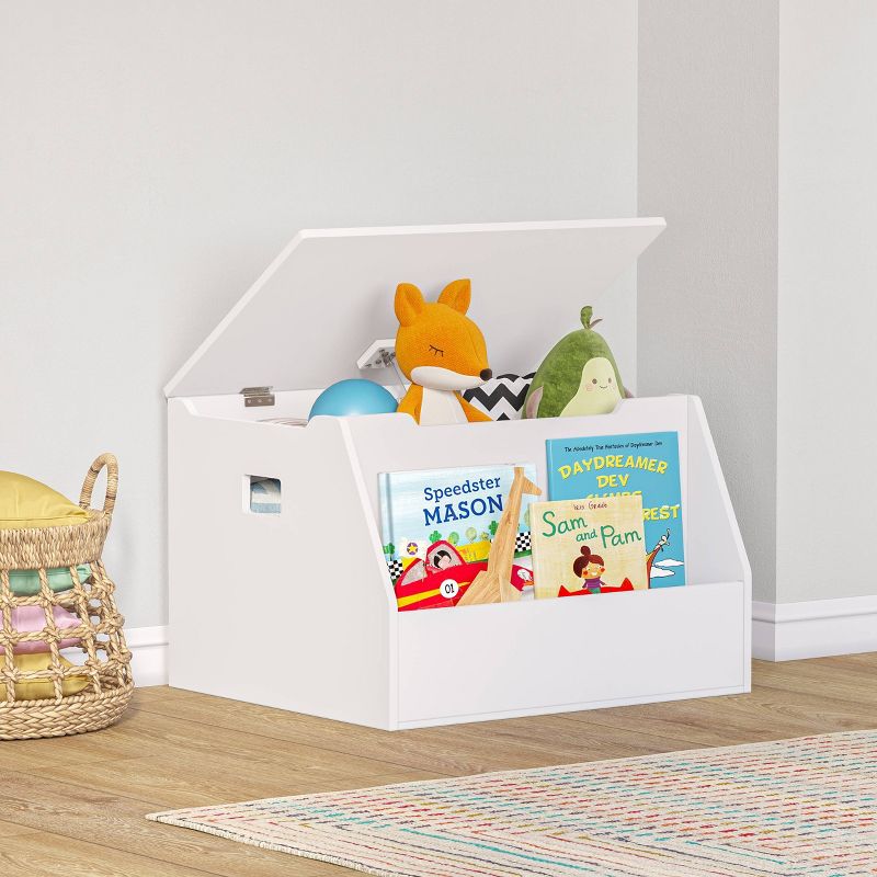 Kids&#39; Toy Storage Box with Front Bookrack White - RiverRidge Home, 3 of 11