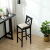 Resenkos Counter Bar Stools, Counter Stool,Bar Chair Counter Height Stool with Backrest, Padded Seat & Footrest,Black - 4 of 4
