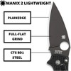 Spyderco Manix 2 Lightweight Folding Pocket Knife with 3.37" Black CTS BD1N Blade | Get Superior Cutting Performance with the FRCP Handle, Black - 3 of 4