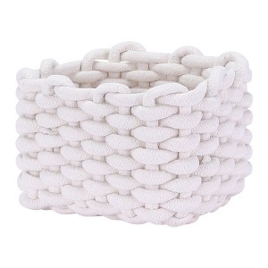 Unique Bargains Handcrafted Odorless Cotton Rope Chic Decorative Storage Basket - 1 of 4