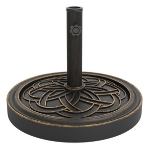 Heavy Duty Round Patio Umbrella Base Stand ,20" 26.5LB Heavy Weight Stand  with Adjustable Pole Adapters Fits 1.5"-2.1" Poles for 7.5-11FT Umbrellas :  Target