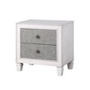 Gulches White Nightstand, 28 Inches High, 2 Gray - Finished Drawers, Wood Leg Design - 3 of 4