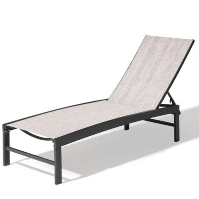 Pellebant Outdoor Pool Lounger Aluminum All-weather Adjustable Chaise Lounge Chair
