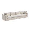 Lycvki 4-Pieces Beige Modular Sectional Sofa Couch with Corduroy Fabric Upholstered and 2 Pillows - 4 of 4