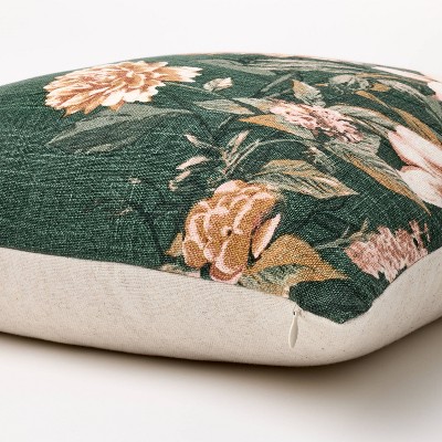 Oversize Printed Floral Square Throw Pillow Moss/Clay Pink/Cream - Threshold&#8482; designed with Studio McGee_3