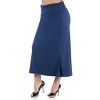 24seven Comfort Apparel  Comfortable Plus Size Foldover Maxi Skirt - 2 of 4