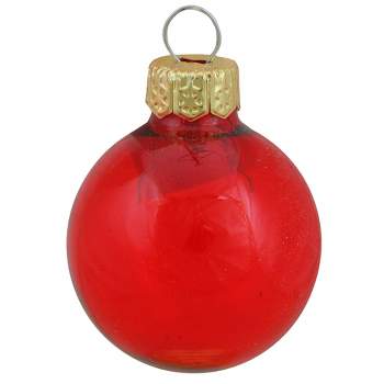 Northlight 12ct Clear Red Glass Ball Christmas Ornaments 2.75" (70mm)