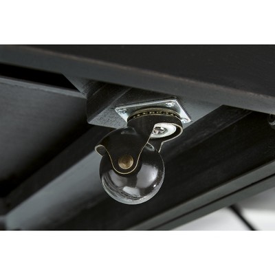 Black Oval Wood and Glass Lift-Top Coffee Table with Storage