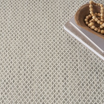 Courtyard Geometric Ivory Silver 5' x 7' Oval Synthetic Rug