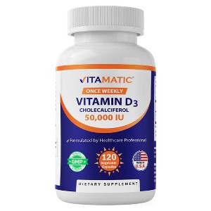 Vitamin D3 50000 IU Weekly Dose - 60 Veggie Capsules - 1 of 4