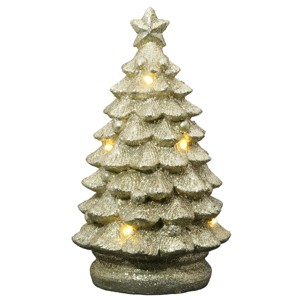 National Tree Company 10" Lighted Gold Christmas Tree Décor - 1 of 4
