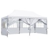 DSVIMOY 10'*20' Canopy Tent, Party Tent with 4 Sidewalls, 3 Height Adjustable, Outdoor Canopy Tent for Weddings, White, 240"*120"*132" - 2 of 4