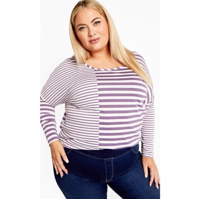 Avenue Women's Plus Size Sina Stripe Top