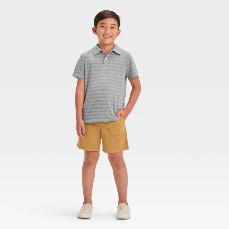 Boys' Short Sleeve Jacquard Striped Button-Down Shirt - Cat & Jack™, 4 of 5