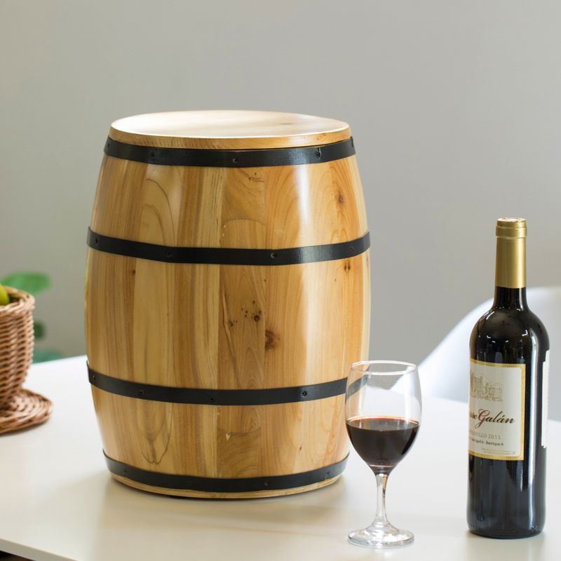 Vintiquewise Wine Barrel 4 Sectional Crate With Removable Head Lid, 3 of 10