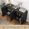 Modern Buffet Cabinet with Storage, Fluted Sideboard Large Buffet with Adjustable Shelves, Credenza, Accent Cabinet Console Table - 3 of 4